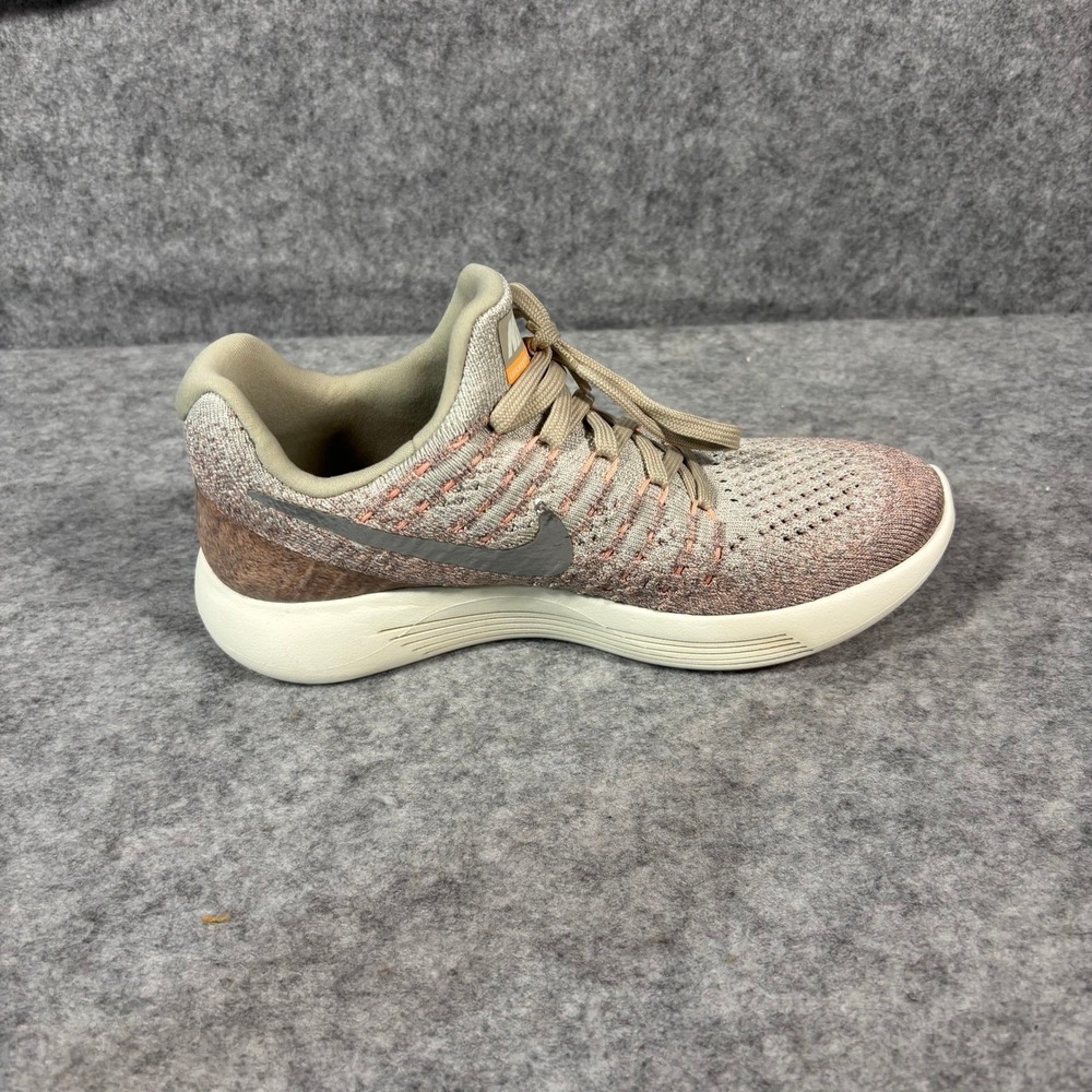 Nike LunarEpic Flyknit 2 Women's Running Shoes Sz 6 Light Tan Pink - Picture 7 of 10